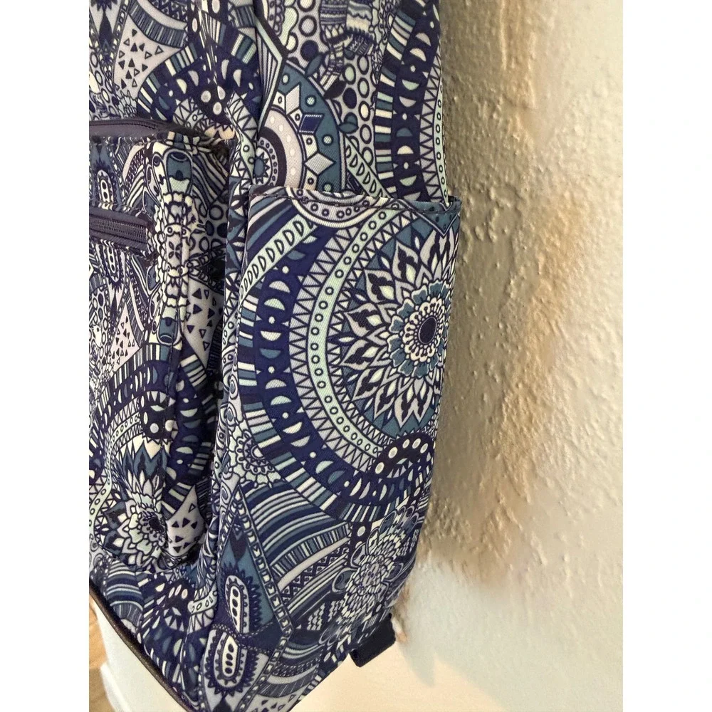 Sakroots Navy White Loyola Blue Wonderlust Geometric Backpack Boho Travel School